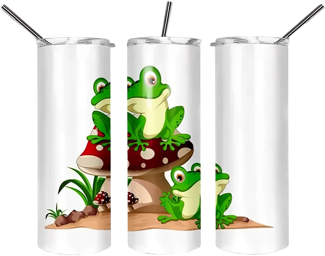 Personalized Name Frogs Green Wild Beauty  Tumbler 17oz With Lid And Straw