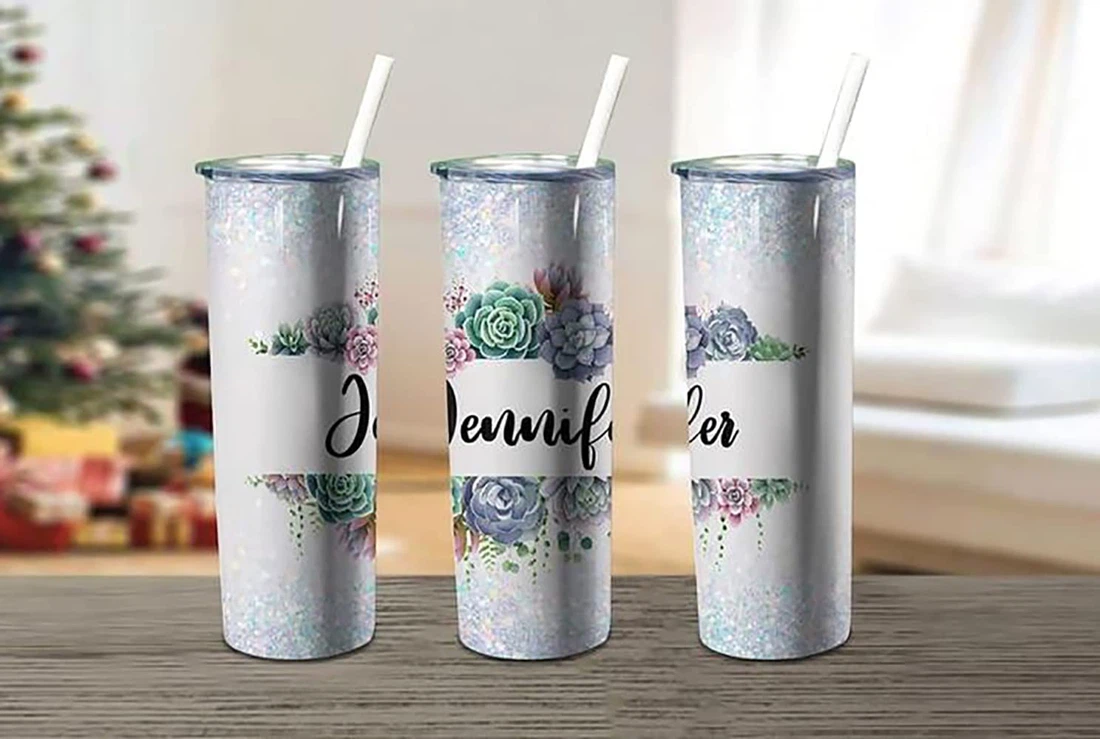 Personalized Name Flower Beautiful  Tumbler 17oz With Lid And Straw