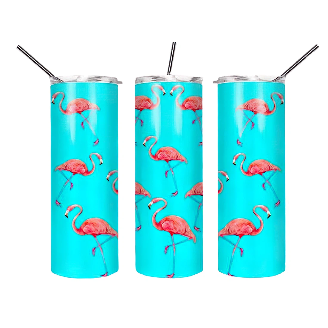 Personalized Name Flamingo Wrap Natural Beauty  Tumbler 17oz With Lid And Straw