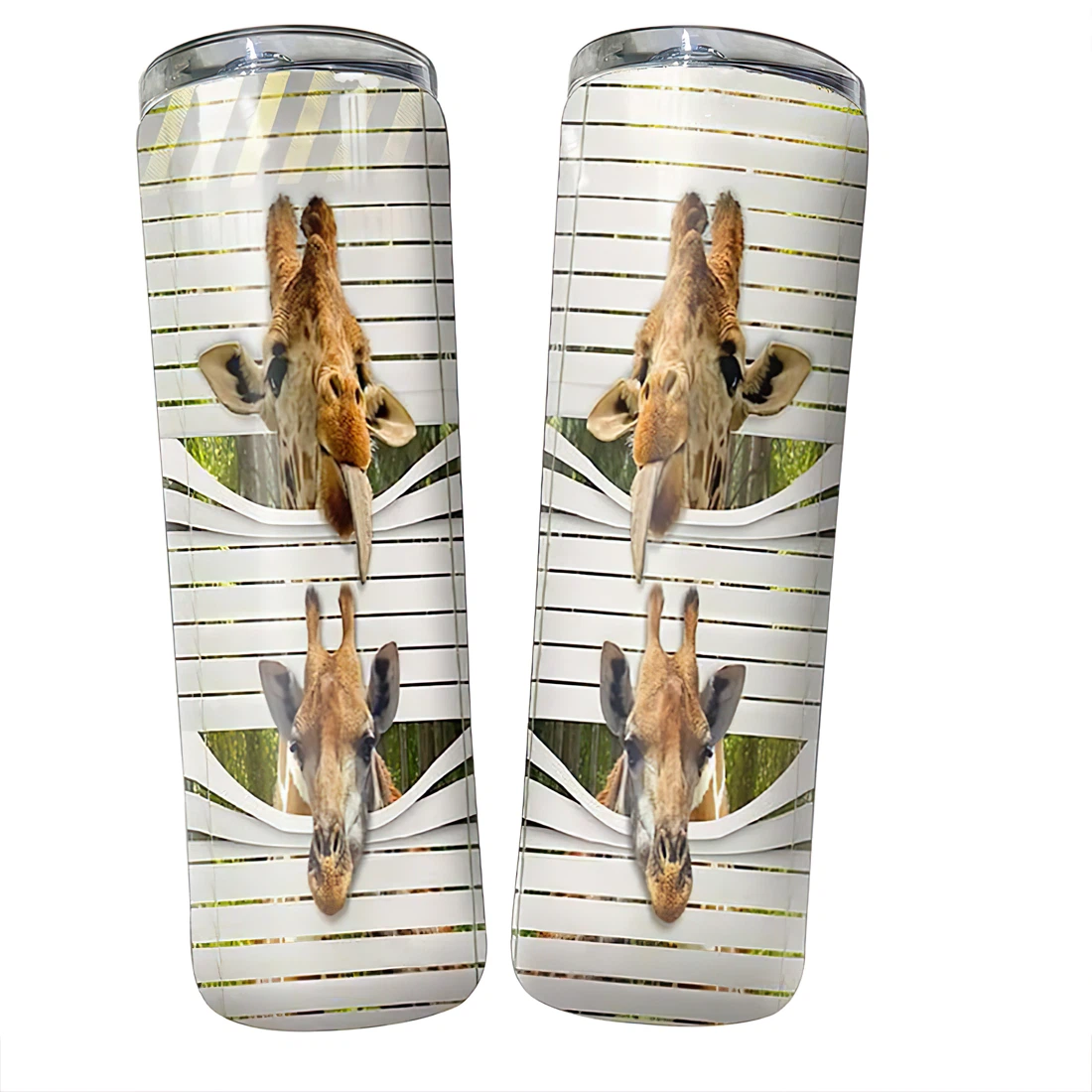 Personalized Name Funny Giraffe Lovely Tumbler 17oz With Lid And Straw