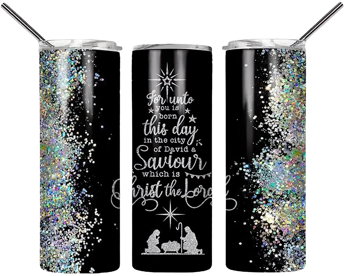 Personalized Name For Unto You Is Born This Day Saviour Tumbler 17oz With Lid And Straw