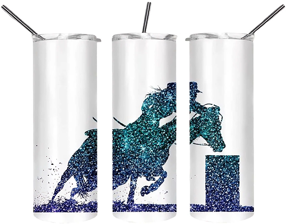 Personalized Name Roping Sparkling Glitter Tumbler 17oz With Lid And Straw