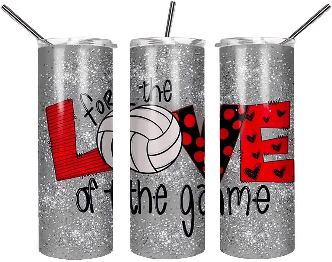 Personalized Name Volleyball For The Love Of The Game  Tumbler 17oz With Lid And Straw