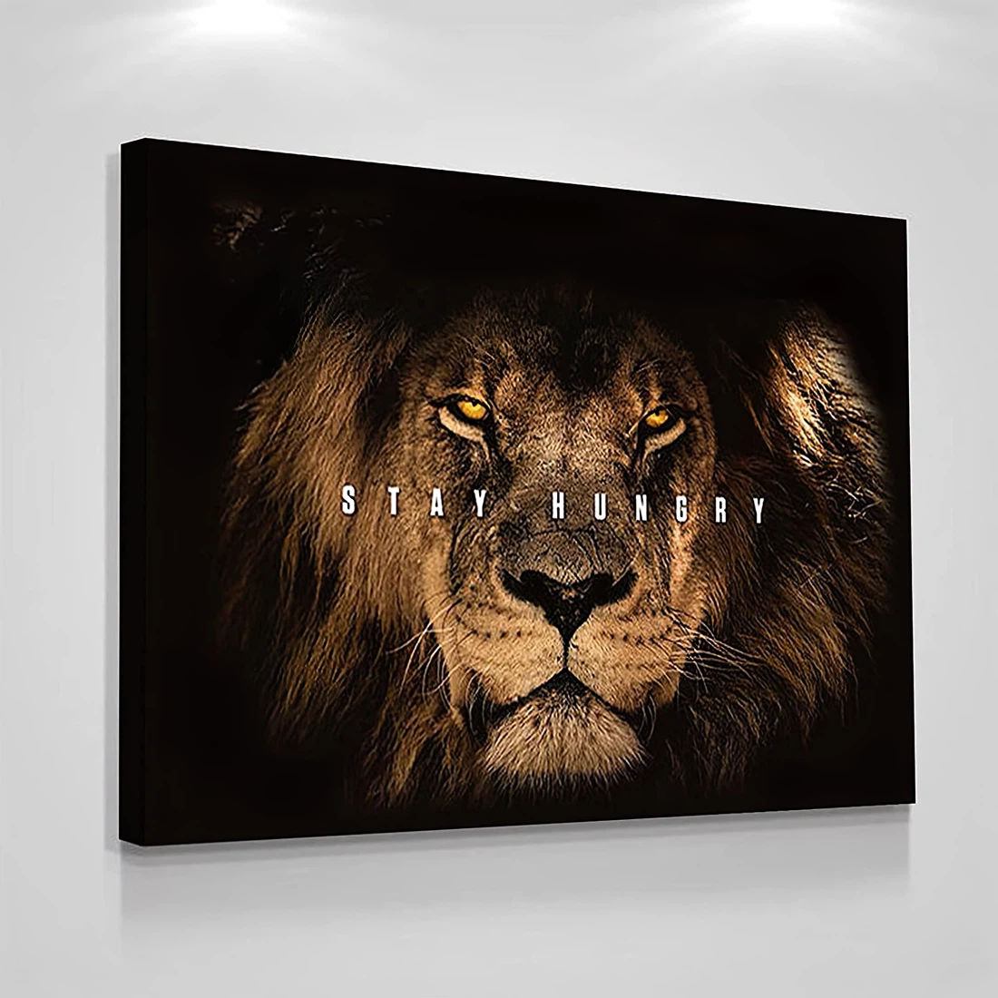 Framed Canvas - Quotes Lion Stay Hungry Moderb Entrepreneur - Wall Art, Poster