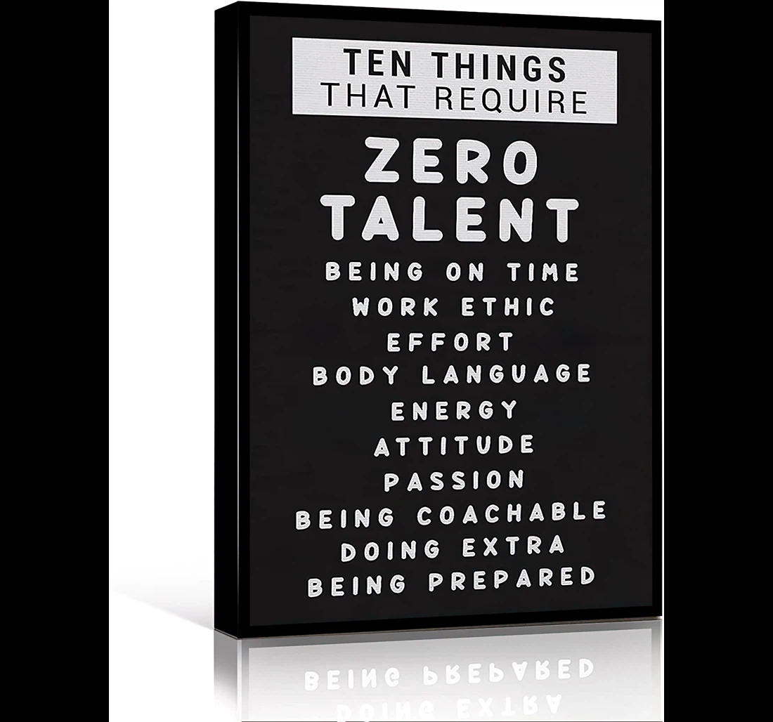 Framed Canvas - Women Ten Things That Require Zero Talent Inspiring Entrepreneur - Wall Art, Poster