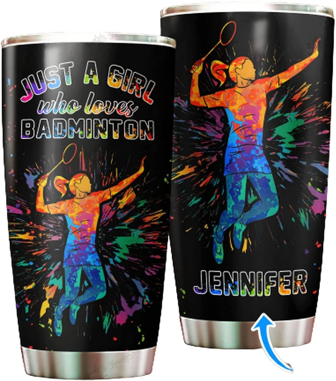 Personalized Just A Girl Who Love Badminton Tumbler Cup with Lid, 20oz  Travel Coffee Mug