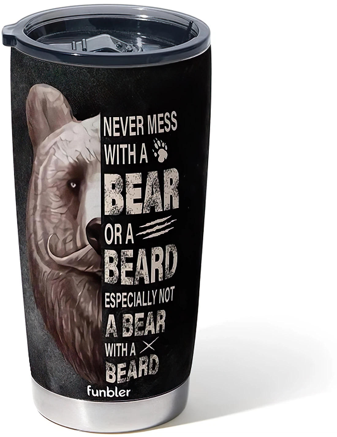 Personalized Text Bear Tumbler Cup 20oz, 30oz With Lid ,  Travel Coffee Mug