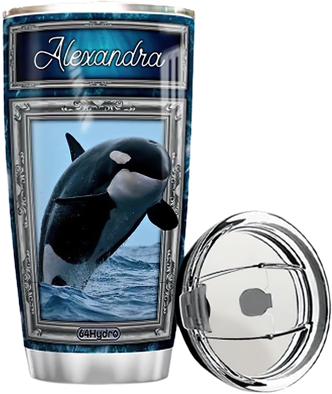 Personalized Killer Whale Tumblers 20oz, 30oz With Lid,  Travel Coffee Mug