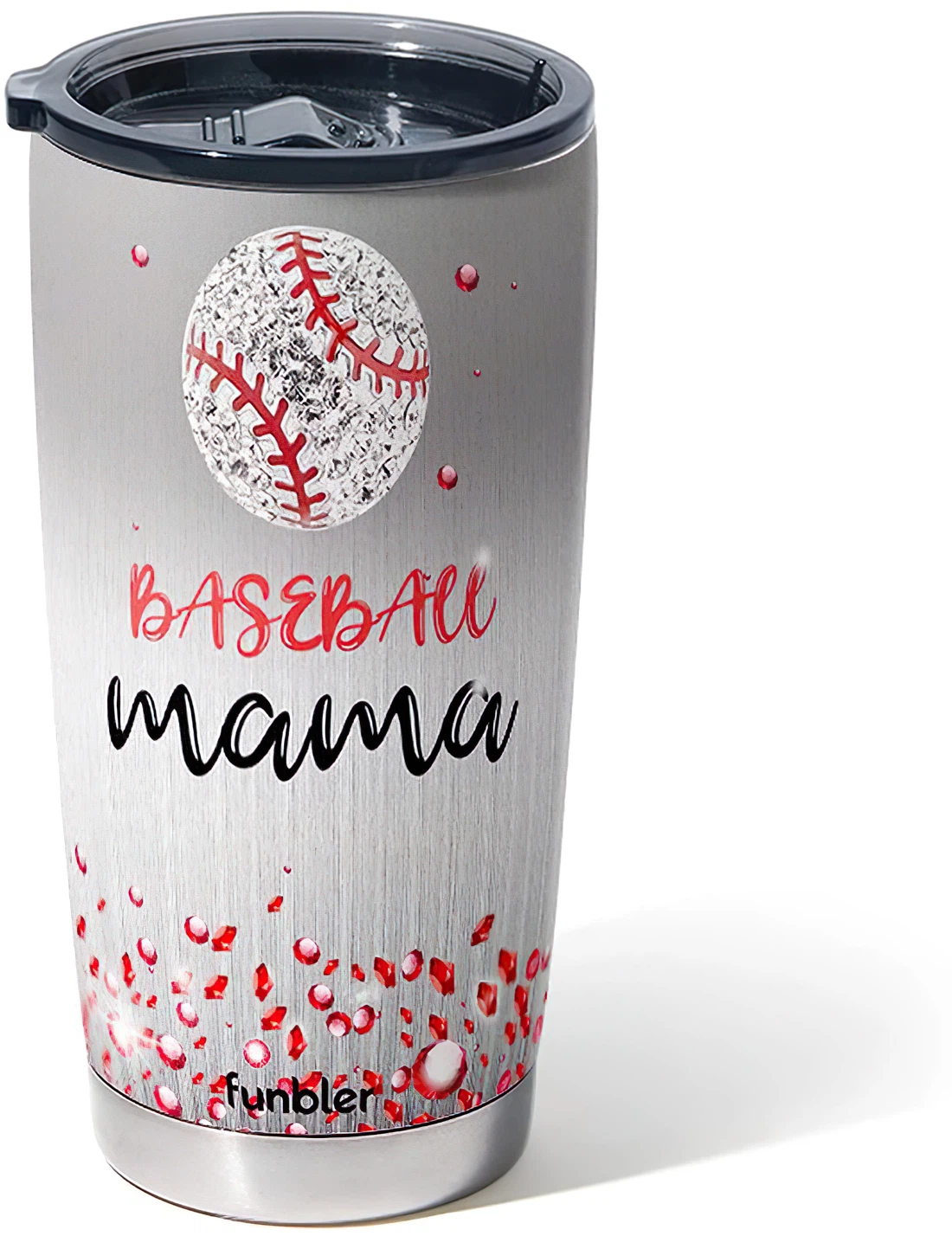 Personalized Tumblers - Baseball Mom Jewelry Style Tumbler Cup 20oz, 30oz With Lid, Travel Coffee Mug