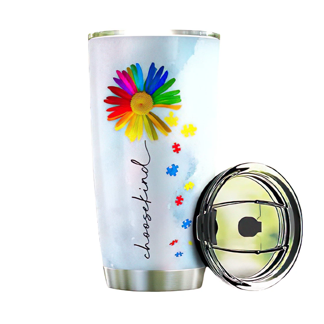 Personalized Tumblers Butterfly Sunflower Motivation Tumbler Cup 20oz, 30oz With Lid, Travel Coffee Mug