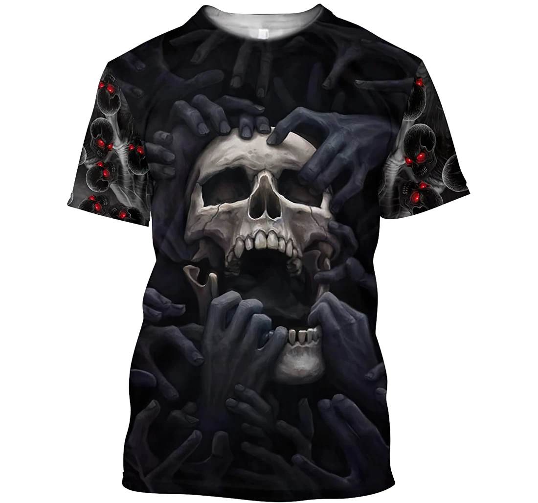 Jesus Skull With Hand Shirts Christian - 3D Printed T-shirt