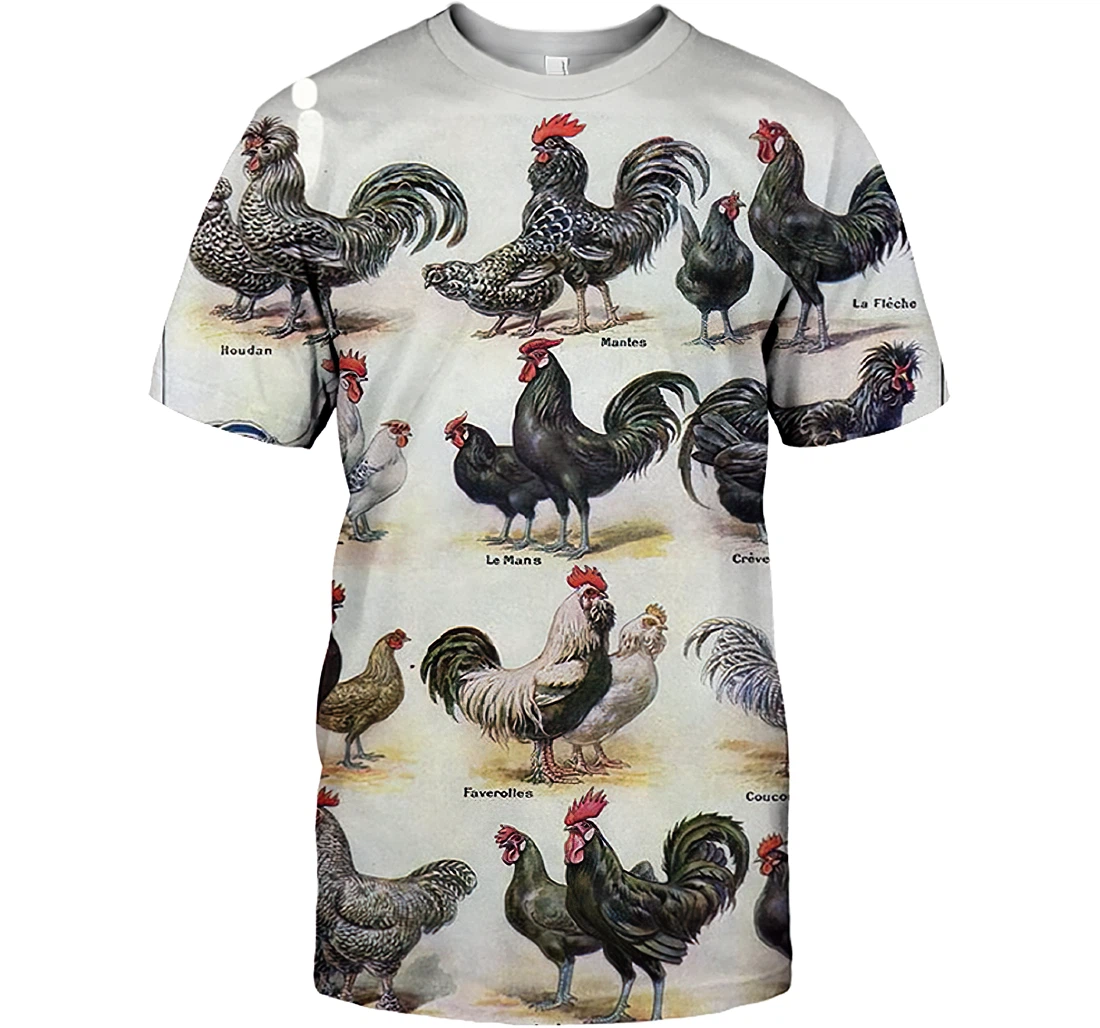 Chicken Couple Rooster Shirts Rooster Lover Gift And - 3D Printed T-shirt