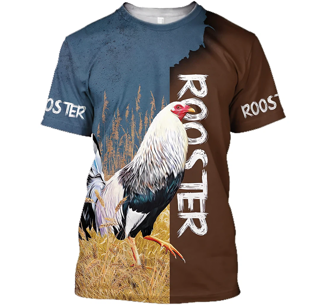 Rooster And Wheat Shirts Rooster Lover Gift And - 3D Printed T-shirt