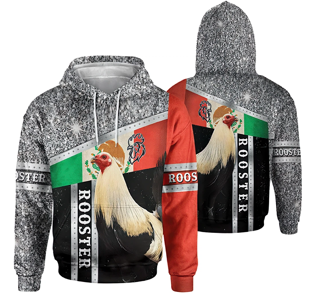 Rooster Eagle Mexico Flag Shirts And Woman Gift Mexican - 3D Printed Hoodie, Sweatshirt