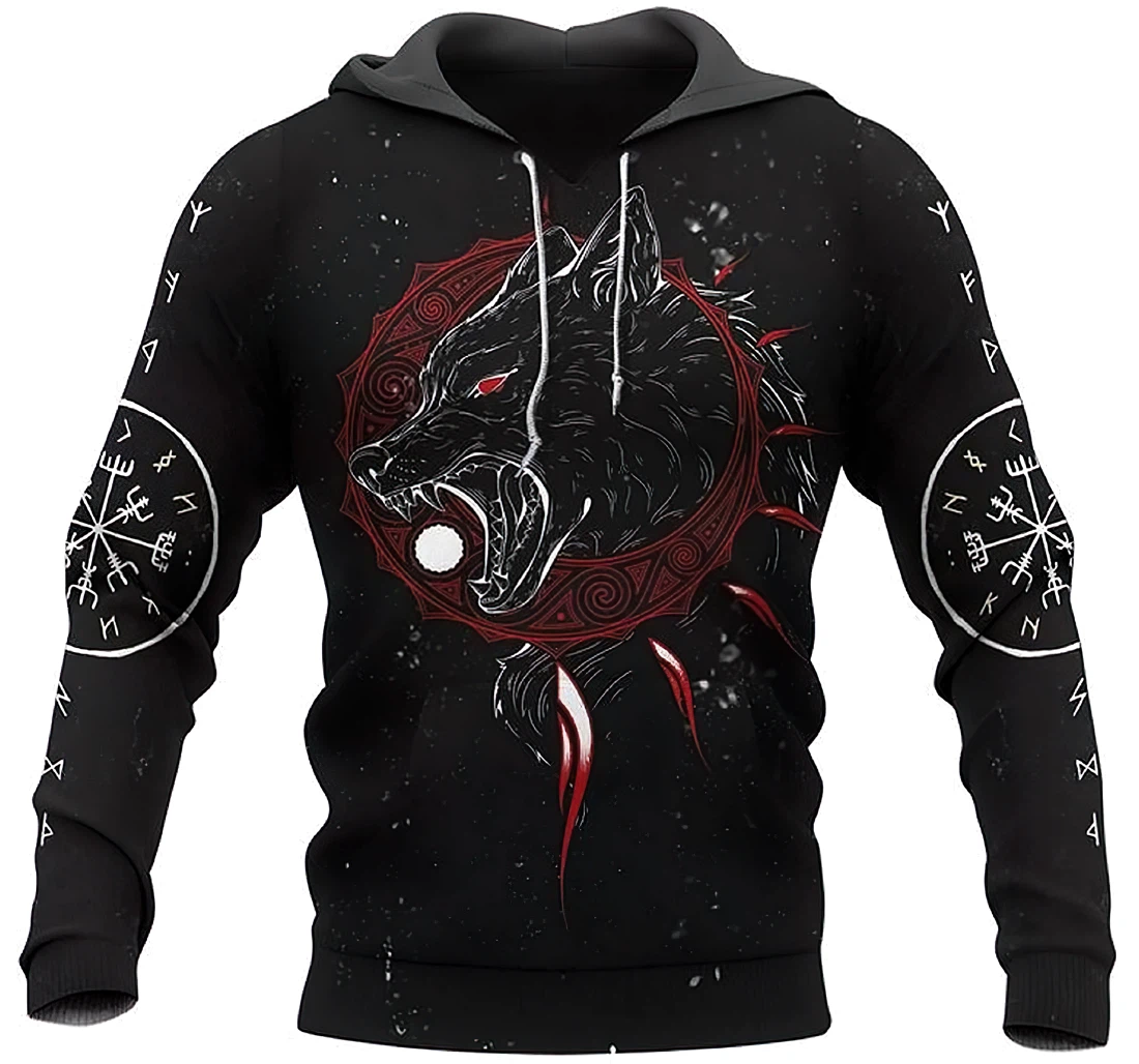 Viking Fenrir Hati And Skoll Shirts And Woman - 3D Printed Hoodie, Sweatshirt