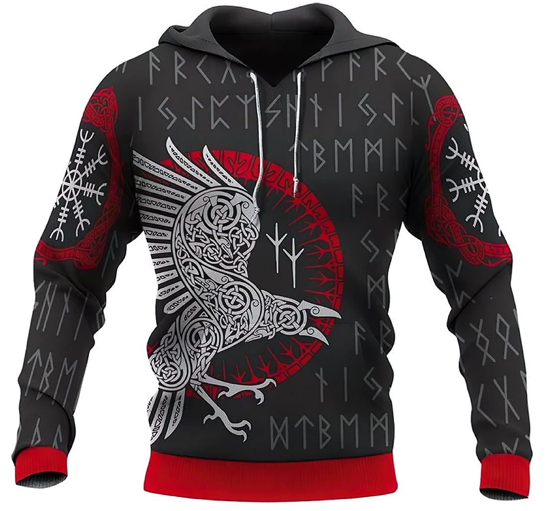 Viking Gear Raven Rune Shirts And Woman - 3D Printed Hoodie, Sweatshirt