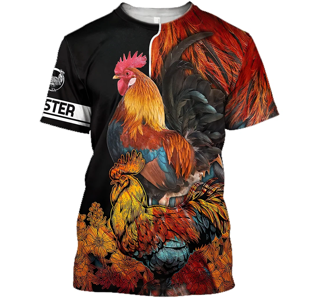 Rooster And Floral Shirts Rooster Lover Gift And - 3D Printed T-shirt