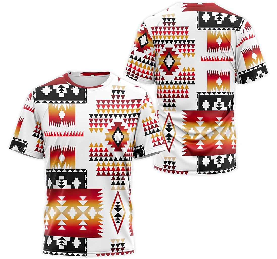 T-Shirt, Hoodie - Native American Aztec Indian Tribal Seamless Geometric Pattern 4 3D Printed