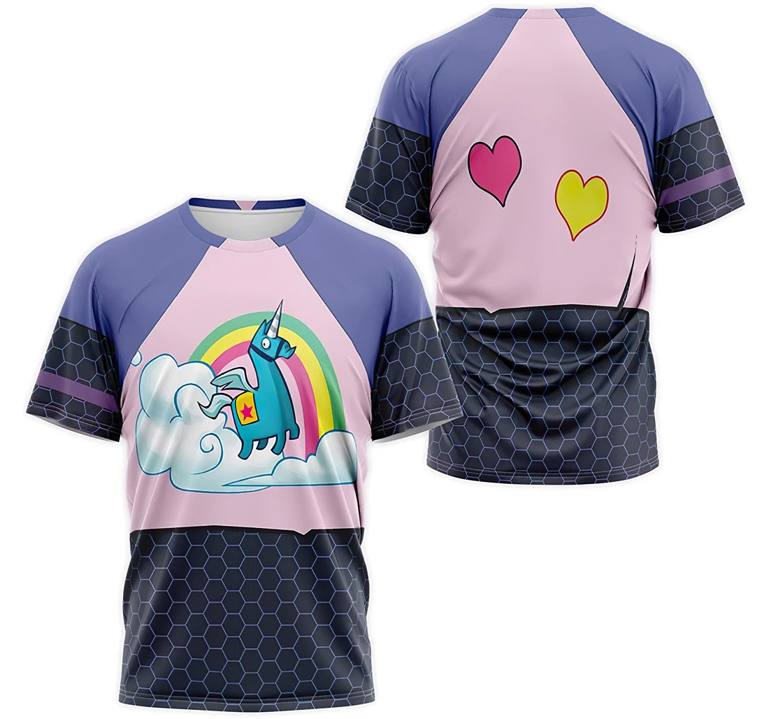 T-Shirt, Hoodie - Unicorn Rainbow Cloud Heart Cartoon 3D Printed