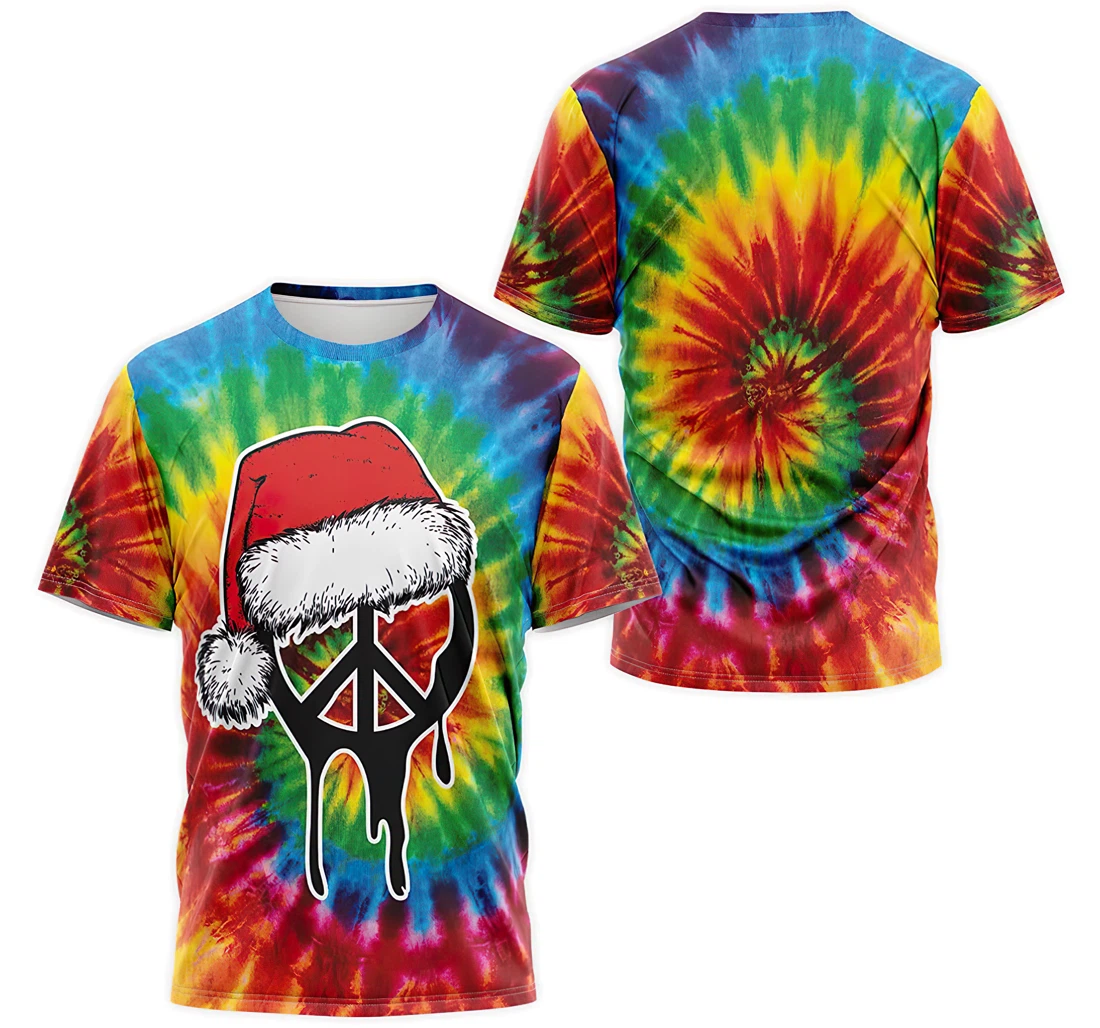 T-Shirt, Hoodie - Tie Dye Hippie Christmas 3D Printed