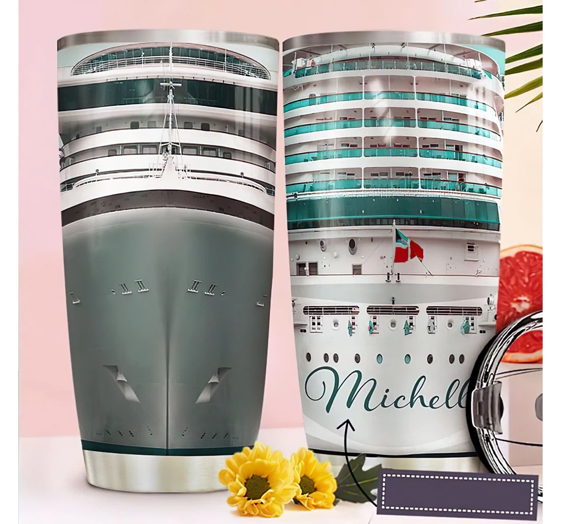 Personalized Name Cruise Art Or Home Outdoor Office School Tumbler 20 - 30oz With Lid, Travel Coffee Mug