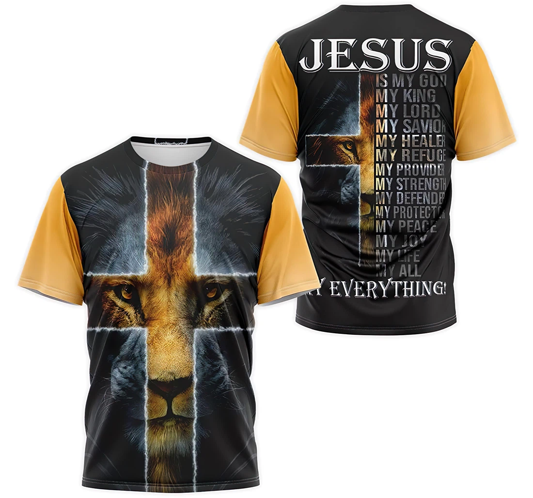 T-Shirt, Hoodie - Christian Jesus Lion Face Is My God My King My Lord My Joy My Life My All Everything 3D Printed