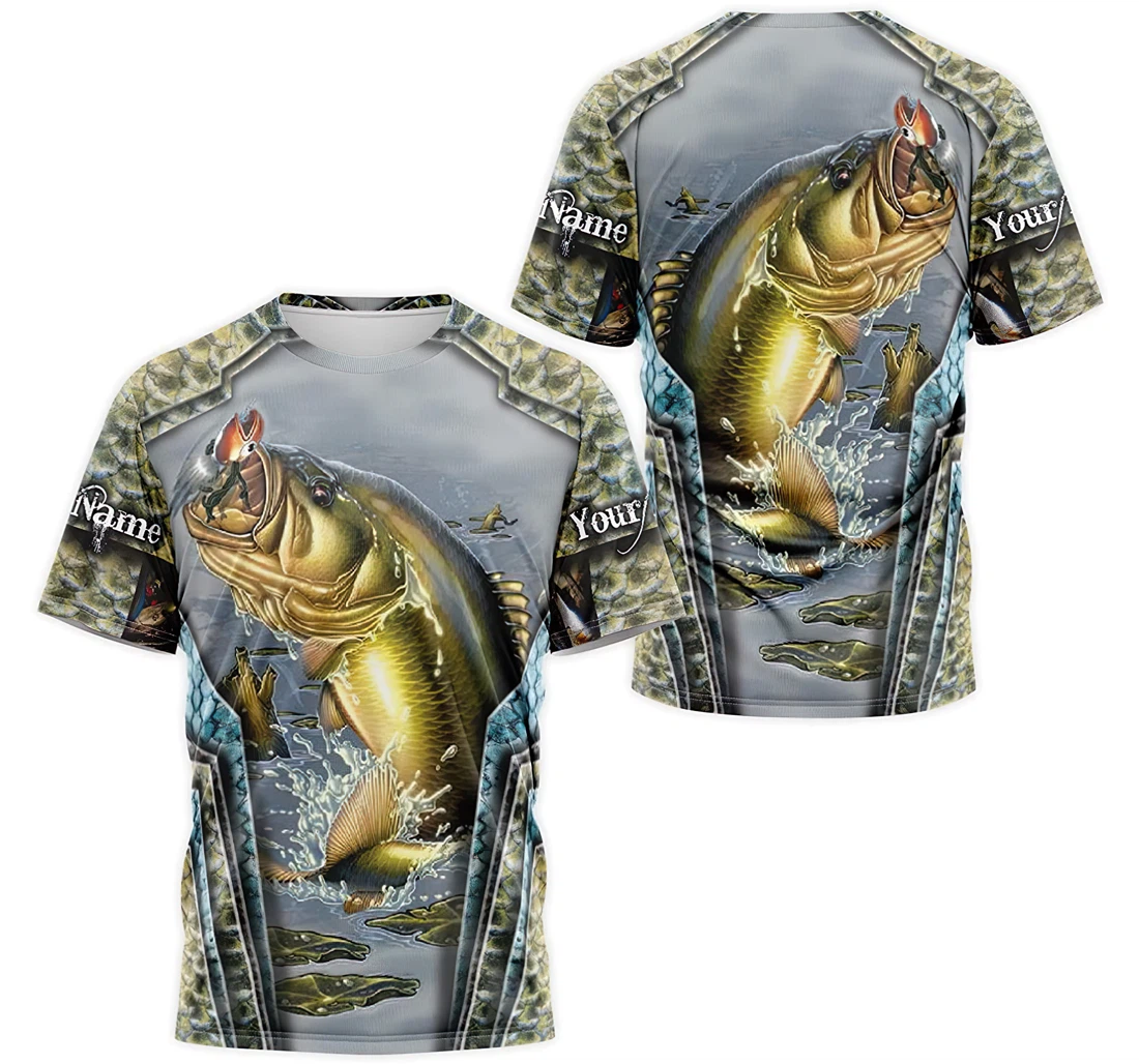 T-Shirt, Hoodie - Custom Name Bass Fishing 3D Printed