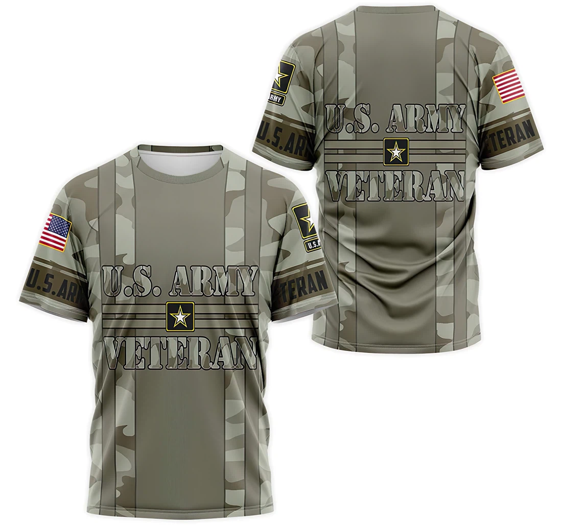 T-Shirt, Hoodie - US Army Veteran Camo 3D Printed