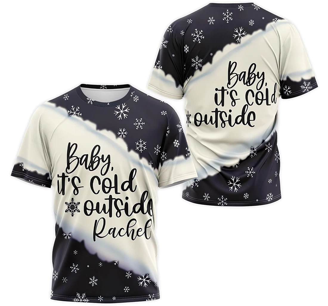 T-Shirt, Hoodie - Custom Name Christmas Baby It's Cold Outside 3D Printed