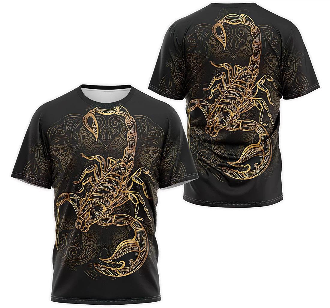 T-Shirt, Hoodie - Golden Scorpion Mandala 3D Printed