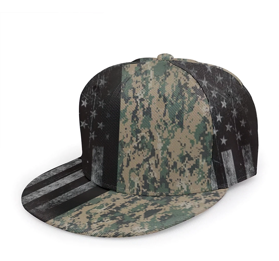 Army Camo Snapback Flat Bill Hip Hop Hats Unisex Snapback, Classic Baseball Cap