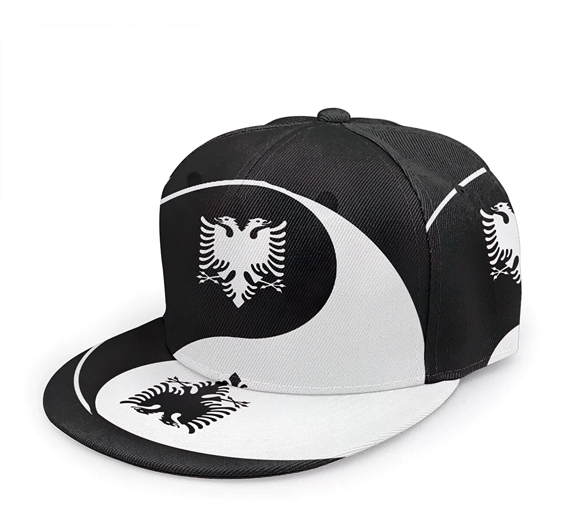 Albanian Eagle Snapback Flat Bill Hip Hop Hats Unisex Snapback, Classic Baseball Cap