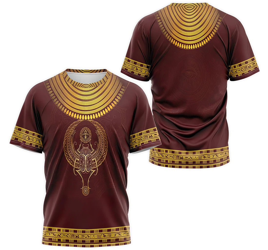 T-Shirt, Hoodie - The Gold Wings Of Khepri Ancient Egypt Red Gold 3D Printed