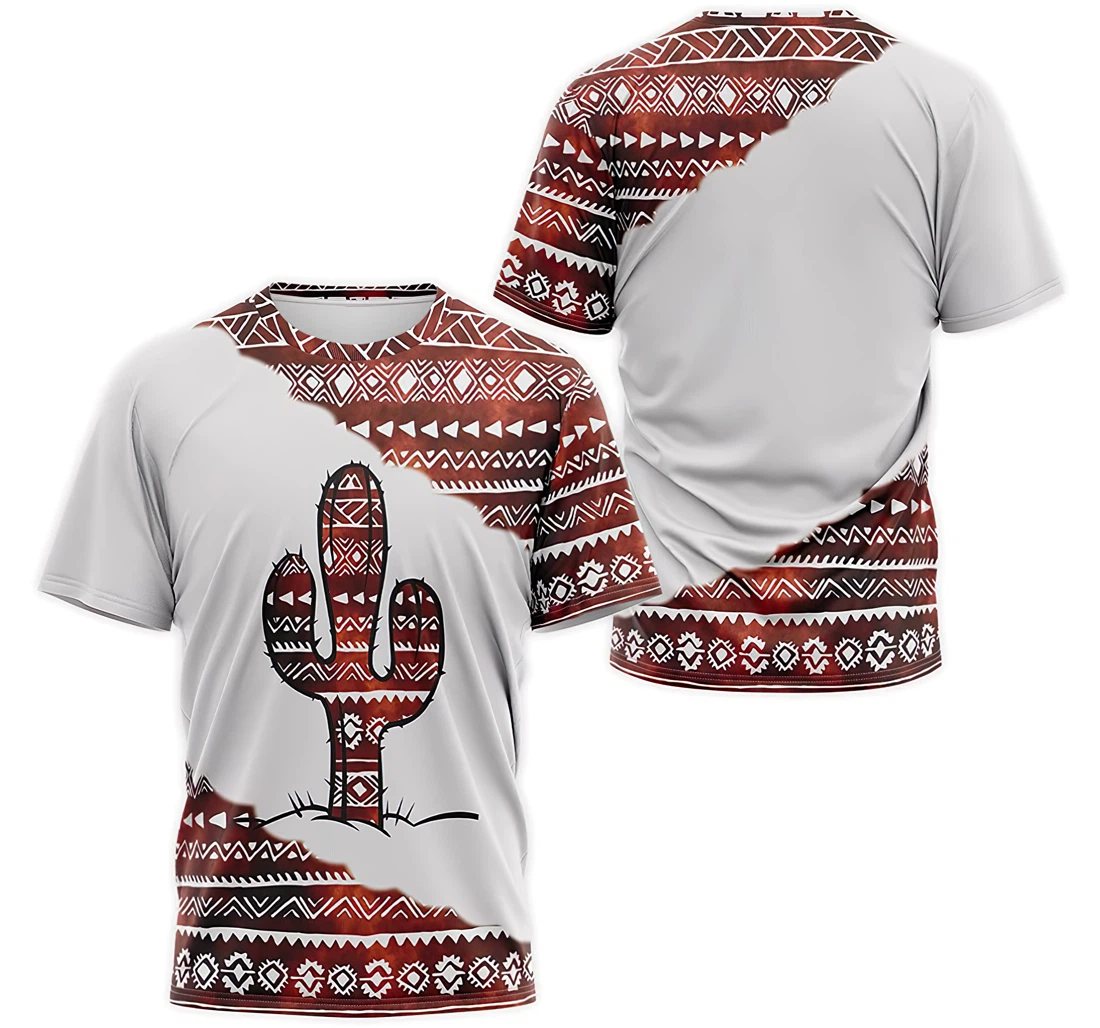 T-Shirt, Hoodie - Red Cactus Tribal Native Pattern 3D Printed