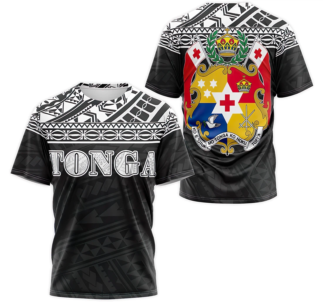 T-Shirt, Hoodie - Tonga Coat Of Arms Tribal Pattern 3D Printed