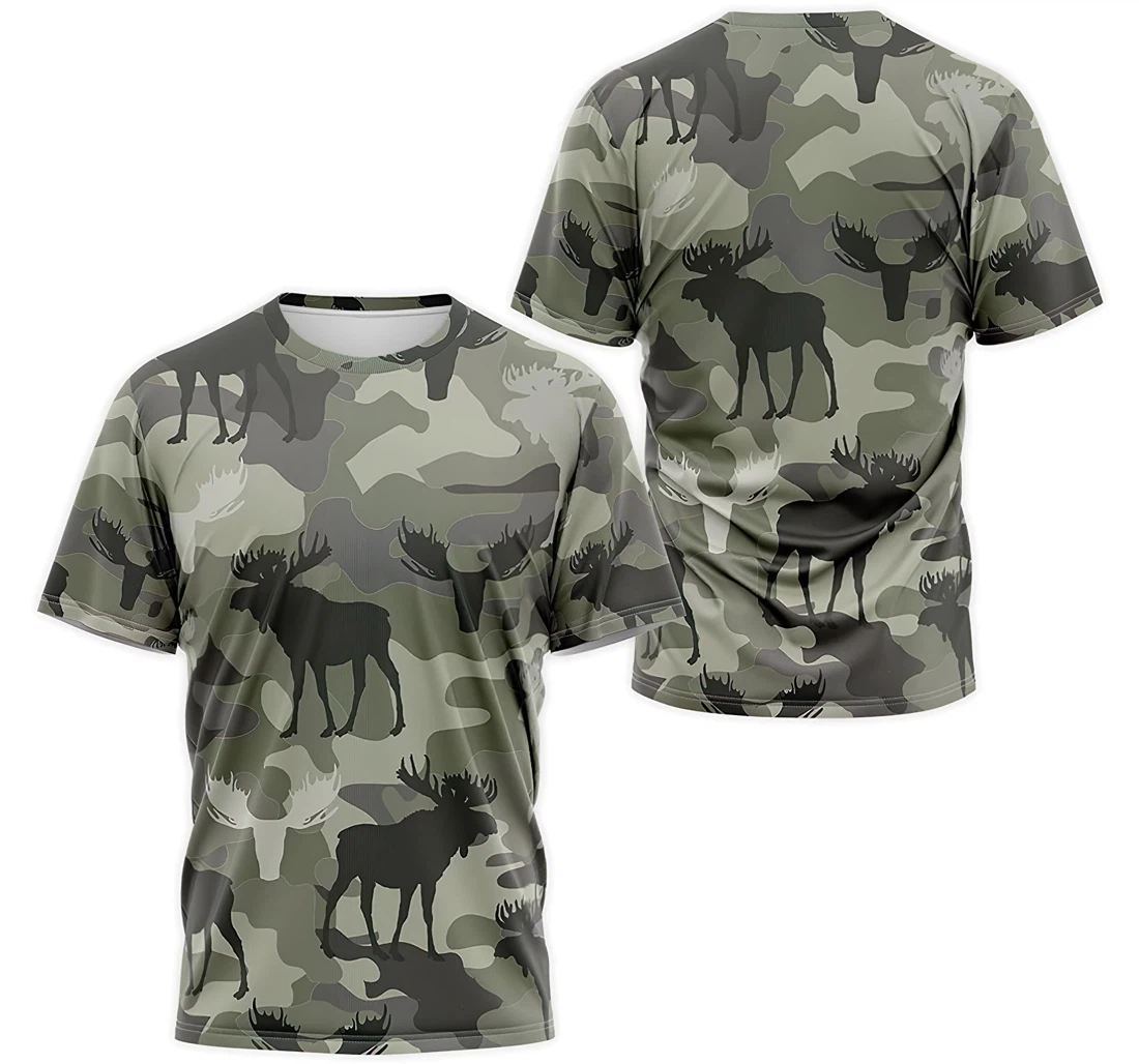 T-Shirt, Hoodie - Moose Camo 3D Printed