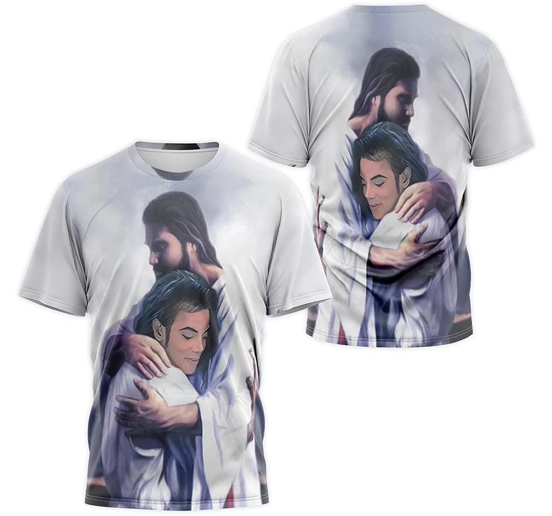 T-Shirt, Hoodie - Christian Jesus God Hug Michael 3D Printed