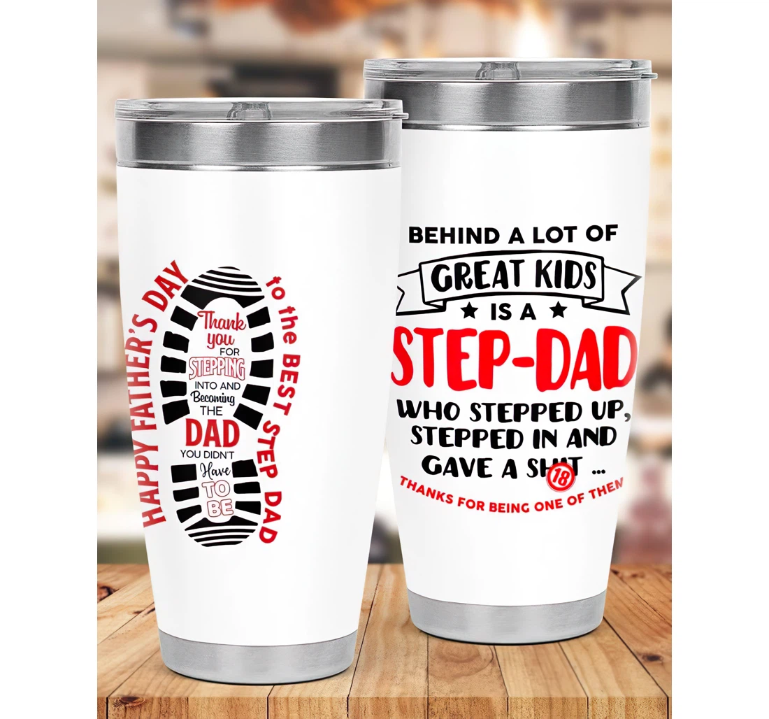 Behind A Lot Of Great Kids Is A Step Dad Funny Gift Your Dad Stepdad Bonus Dad Father's Day Gift Customized Personalized Steel