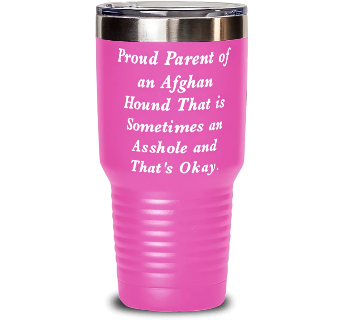 Motivational Afghan Hound Dog Proud Parent Of An Afghan Hound That Is Sometimes An Joke Birthday Pet Lovers Stanless Steel Tumbler 30oz