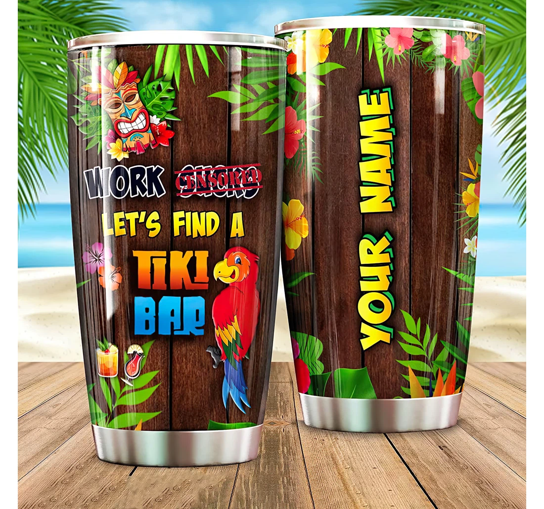 Customized Hawaii Tiki Bar Work Sucks Let's Find A Tiki Bar Parrot Mai Tai Cocktail Tiki Bar Lovers Beach Bar Summer Decor 20 -