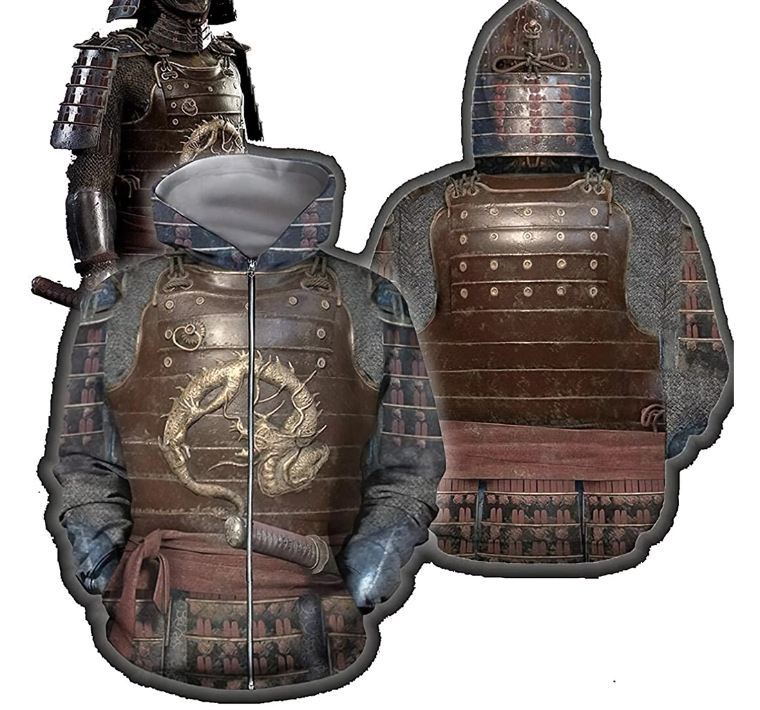 Dragon Samurai Armor Native Pattern Fleece Lightweight Up Full - 3D Printed Hoodie, Sweatshirt