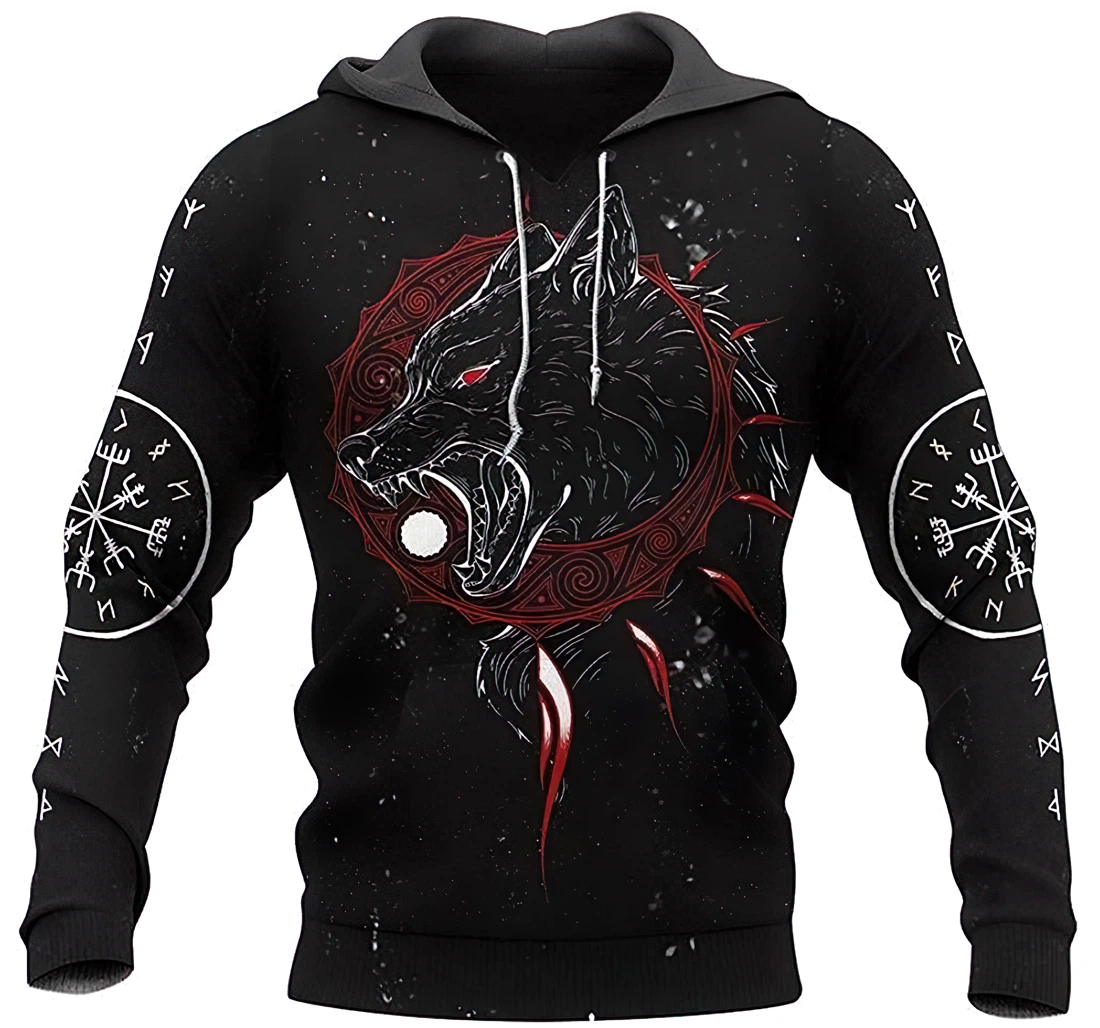 Hati And Skoll Viking With Lightweight Premium Sportwear Up - 3D Printed Hoodie, Sweatshirt