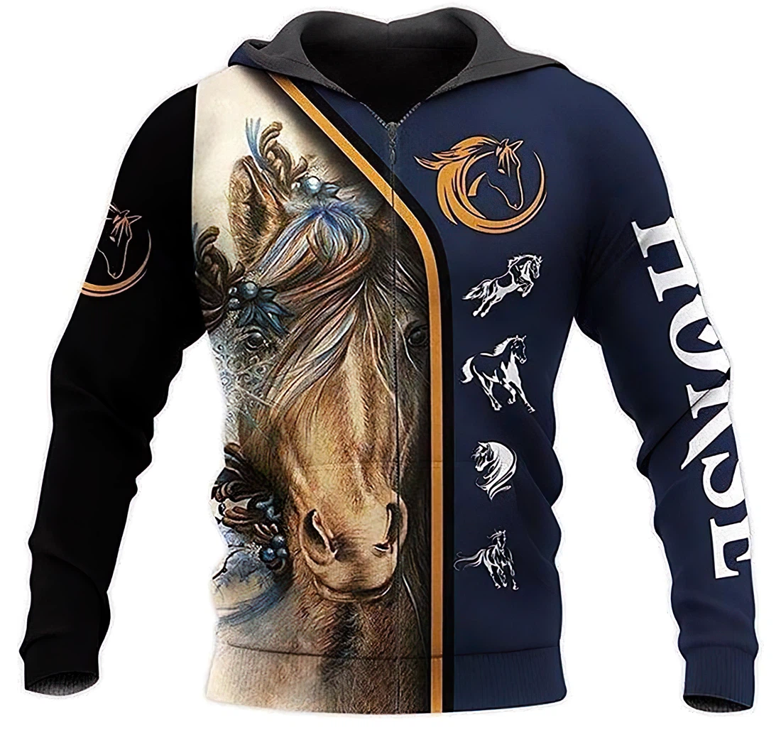 Horse 28 Lightweight Fleece Lightweight Up - 3D Printed Hoodie, Sweatshirt