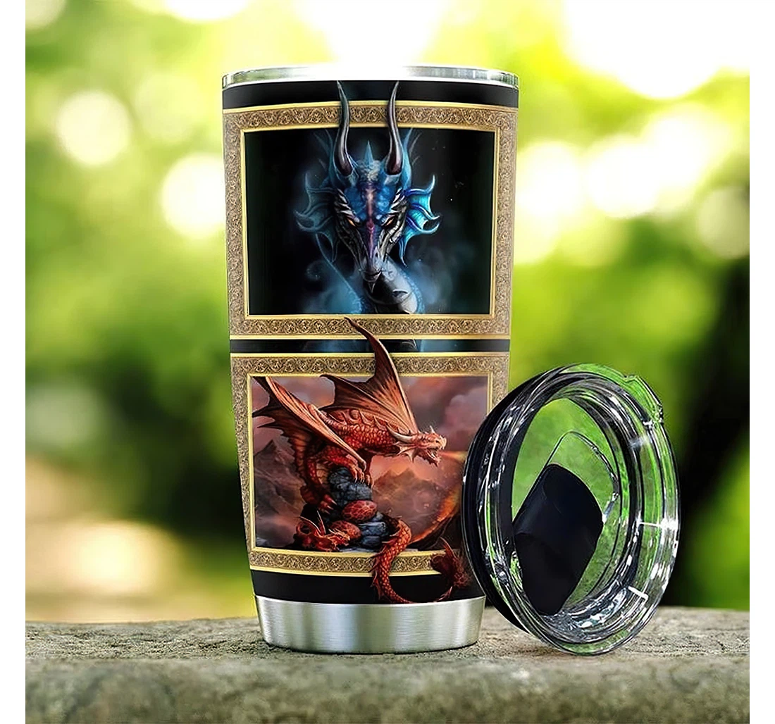 Personalized 3d Picture Dragon Dragon Gift Dragon Lover Tumbler 20 - 30oz With Lid, Travel Coffee Mug