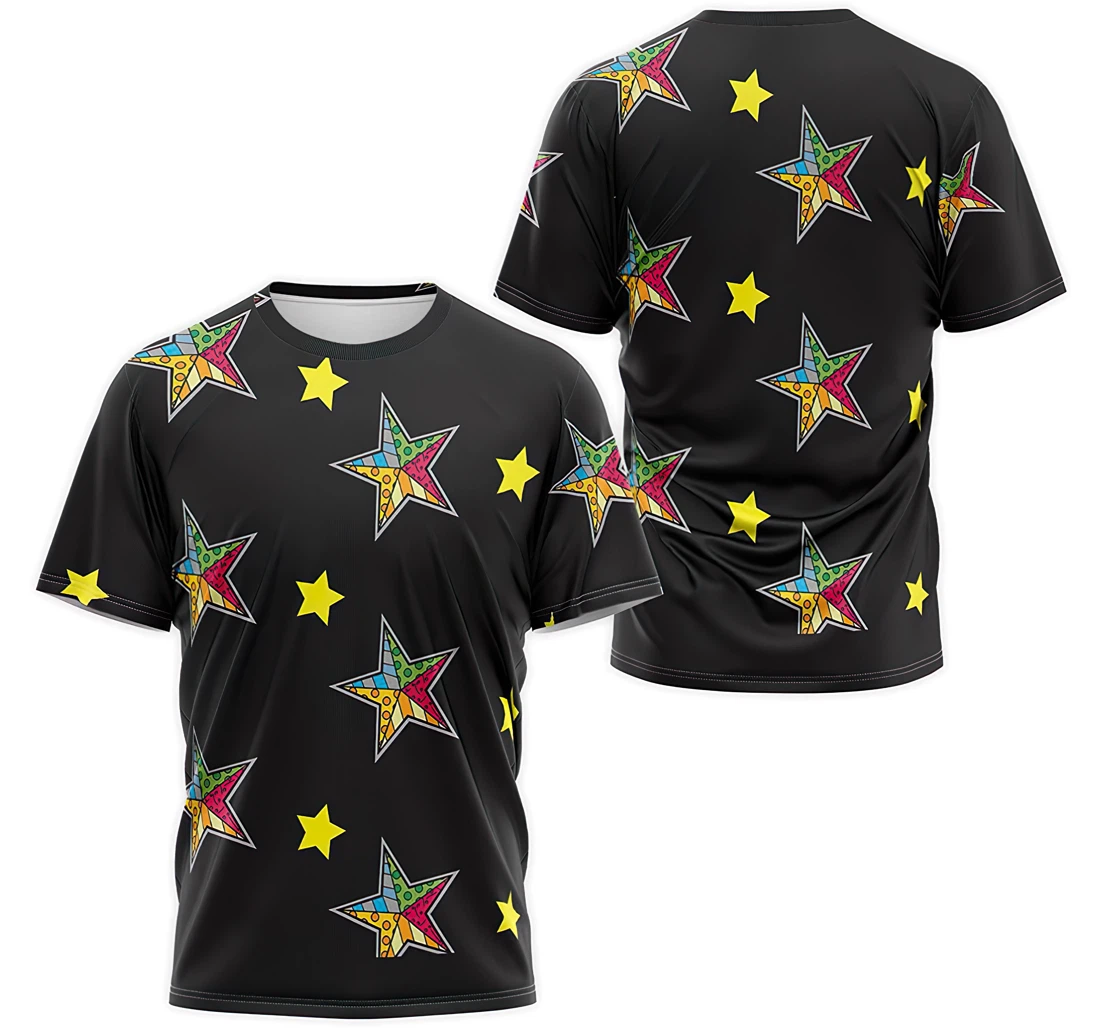 T-Shirt, Hoodie - Multicolor Stars 3D Printed