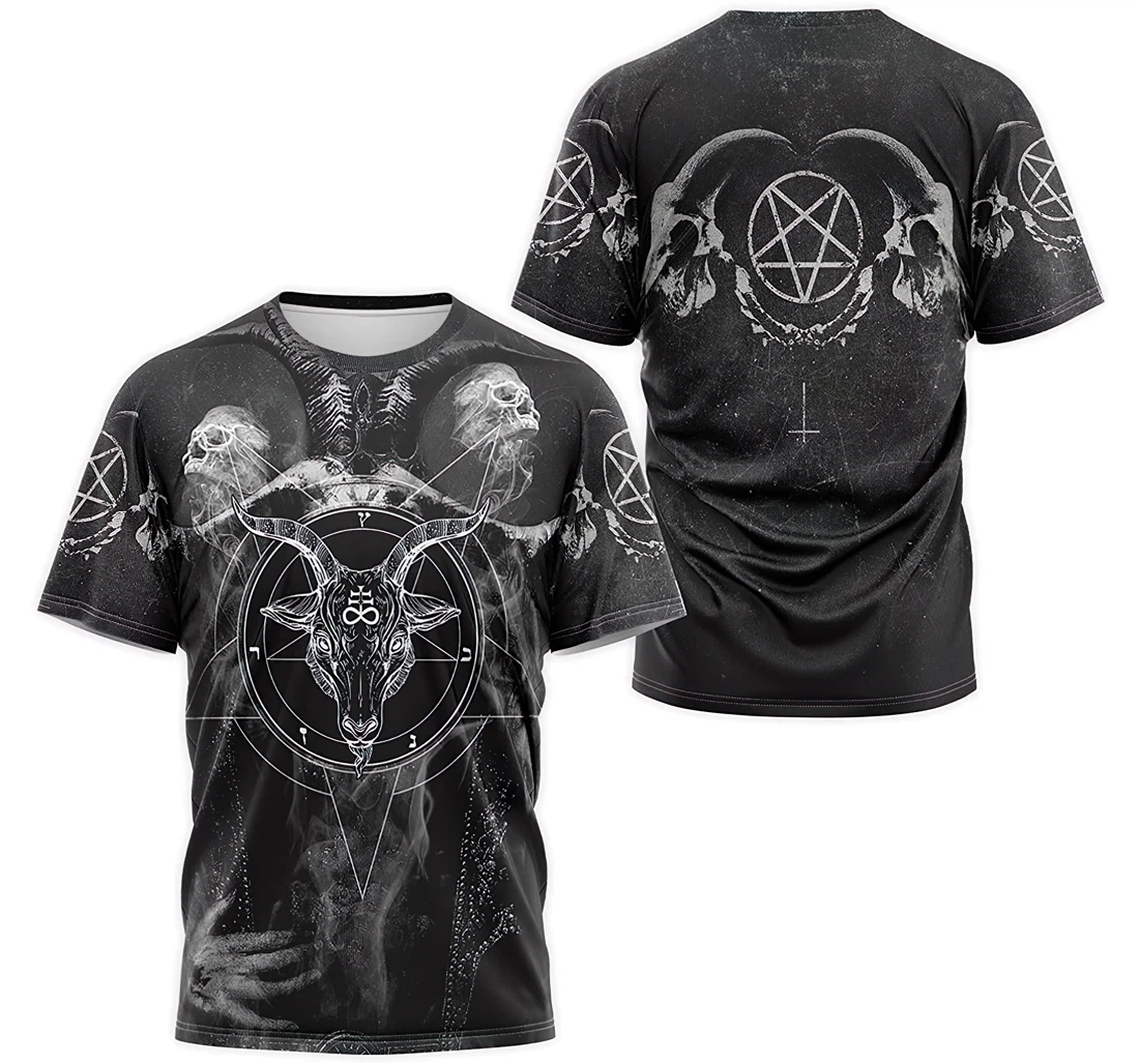 T-Shirt, Hoodie - Goat Head Skull Pentagram Pentacle 3D Printed