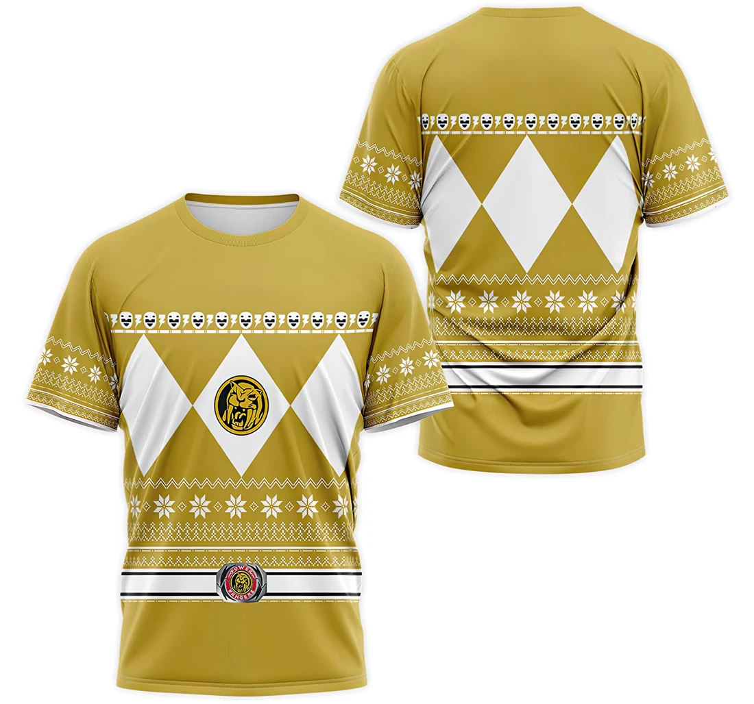 T-Shirt, Hoodie - Yellow Ranger Cosplay Costume 3D Printed