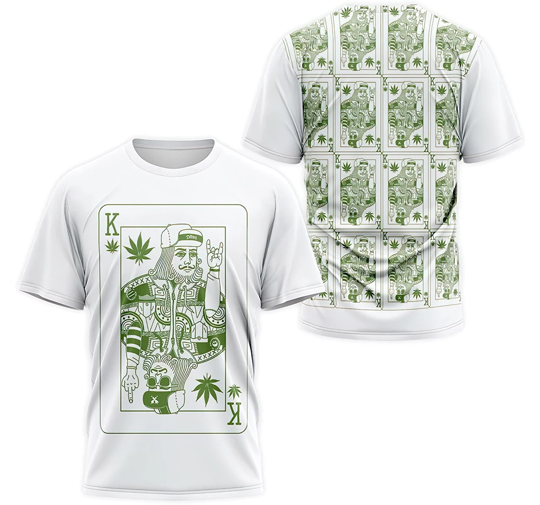 T-Shirt, Hoodie - Playing Card The King Cannabis 3D Printed