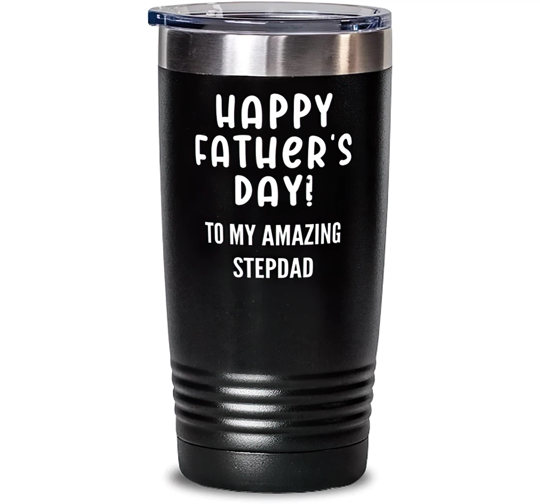 Papa Dad Happy Father's Day To My Amazing Stepdad Useful Stepdad Dad From Son Daughter Stanless Steel Tumbler 20oz