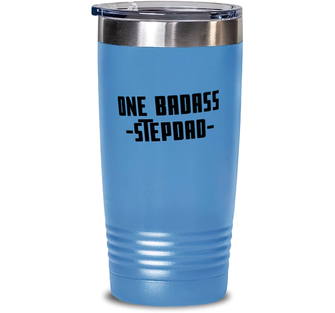 One Badass Stepdad Stepdad Present Dad Fun Dad From Son Daughter Stanless Steel Tumbler 20oz